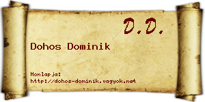 Dohos Dominik névjegykártya